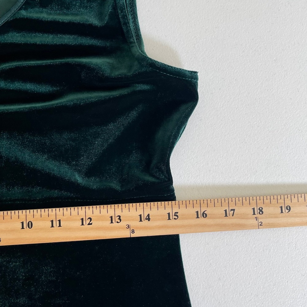 Vintage Rabbit Rabbit Rabbit Designs Velvet Maxi Dress 10P Green Whimsigoth 90s - Picture 10 of 11